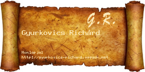 Gyurkovics Richárd névjegykártya