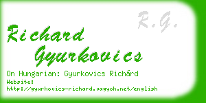 richard gyurkovics business card
